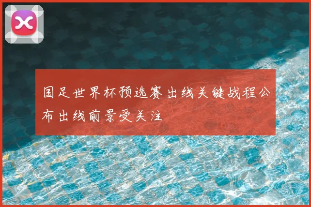 国足世界杯预选赛出线关键战程公布出线前景受关注